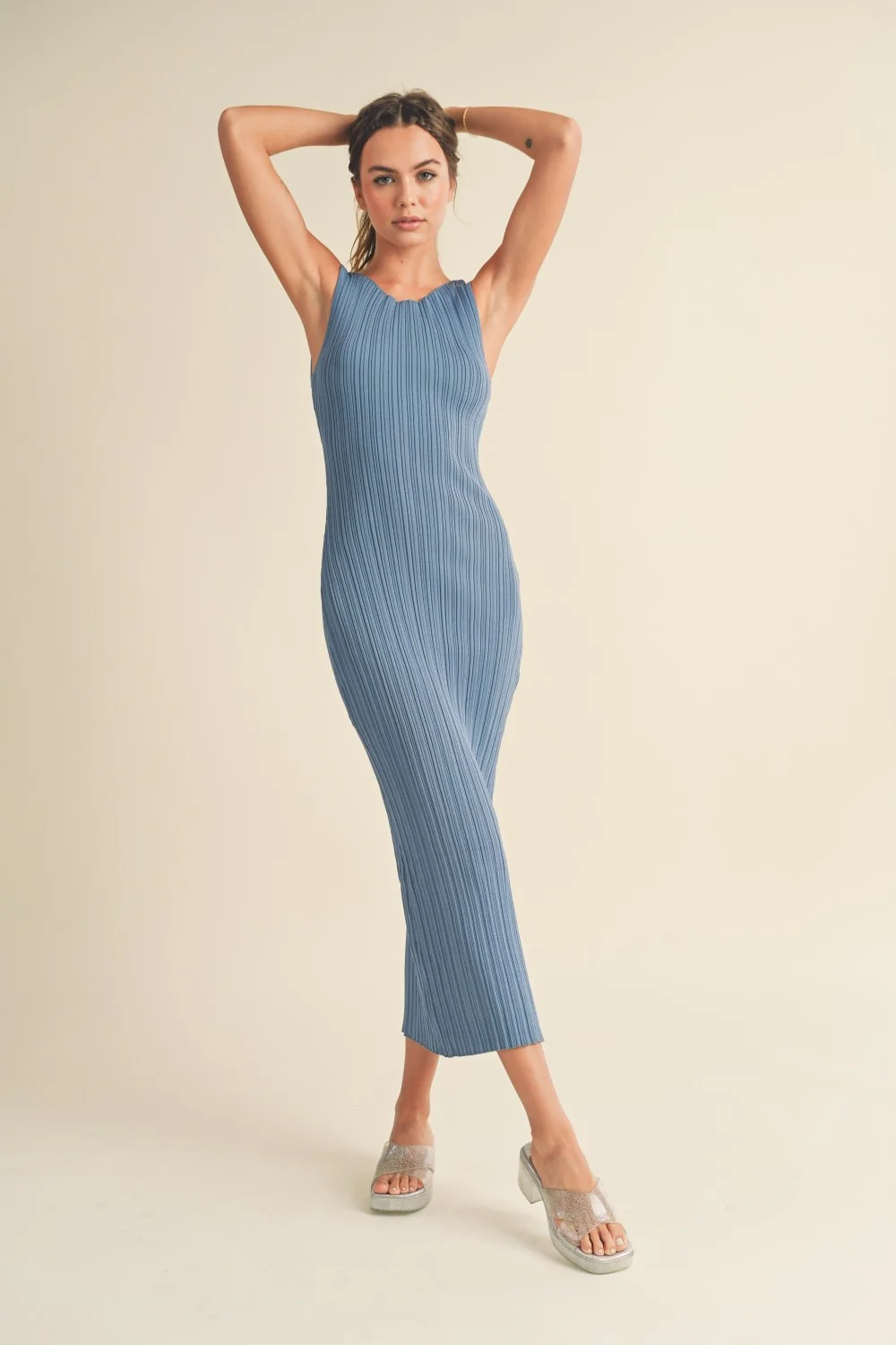 Caitlyn Long Ribbed Dress - Image 3