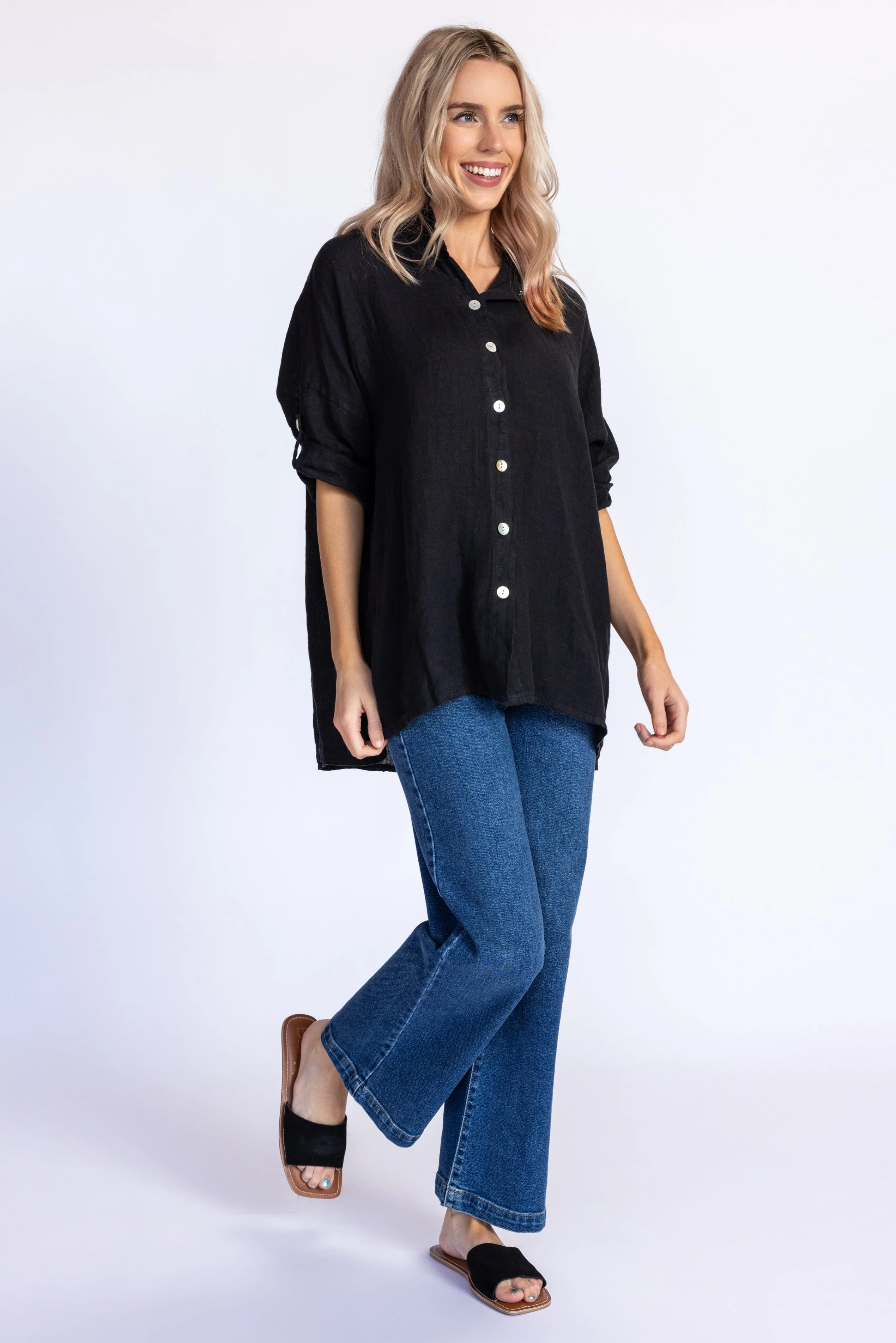 Keyhole Linen Shirt - Image 3