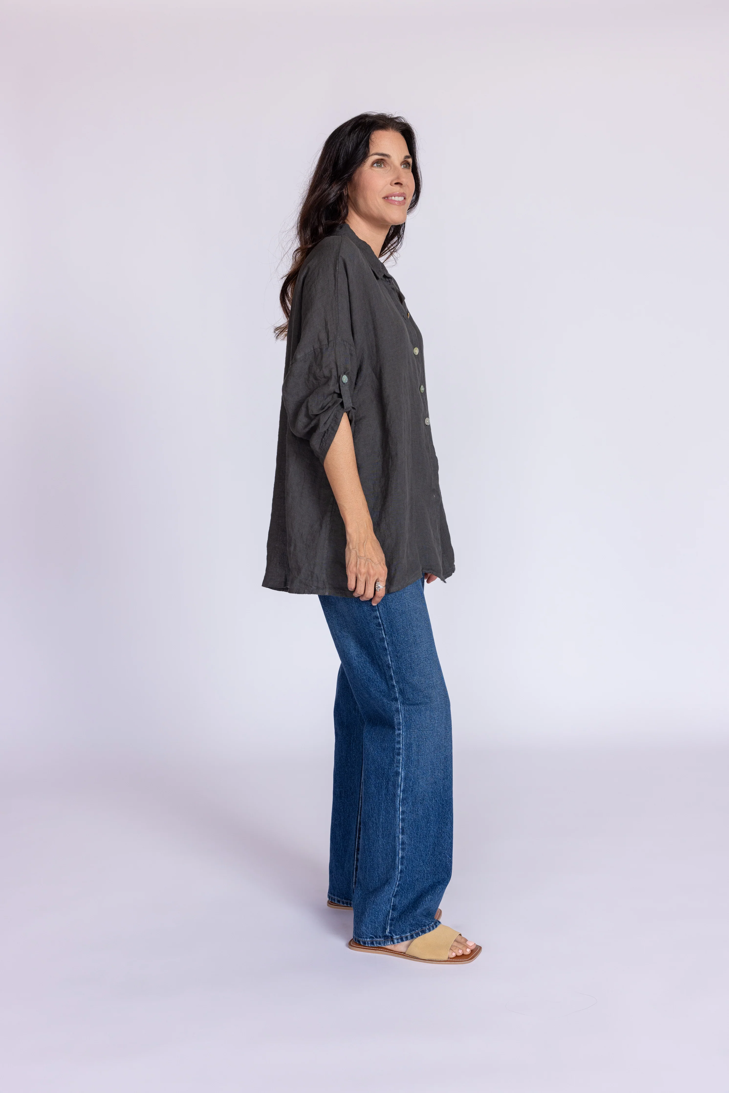 Keyhole Linen Shirt - Image 7