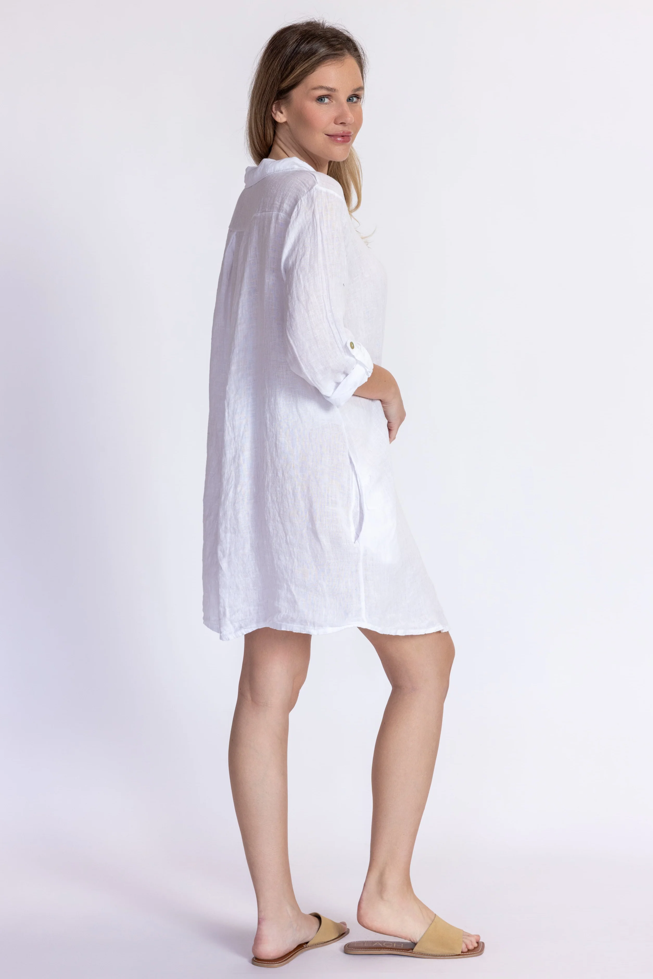Linen Tunic Dress - Image 3