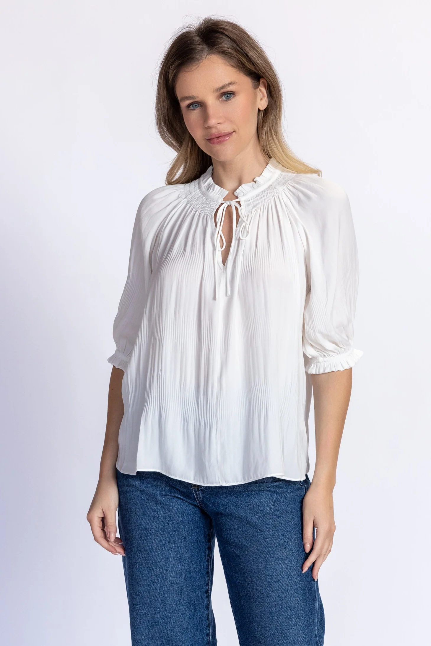 Silky Quarter Sleeve Top - Image 3