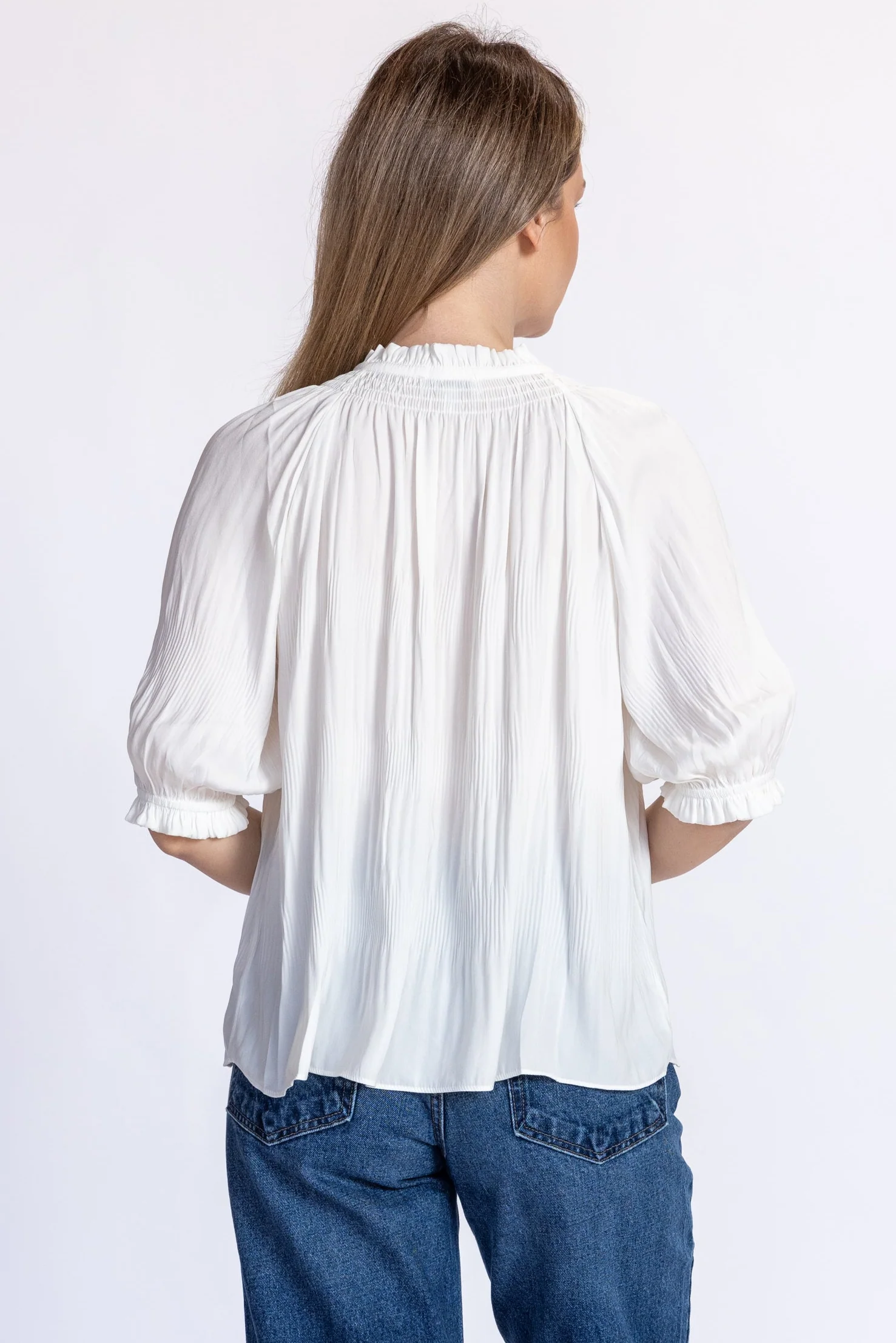 Silky Quarter Sleeve Top - Image 4