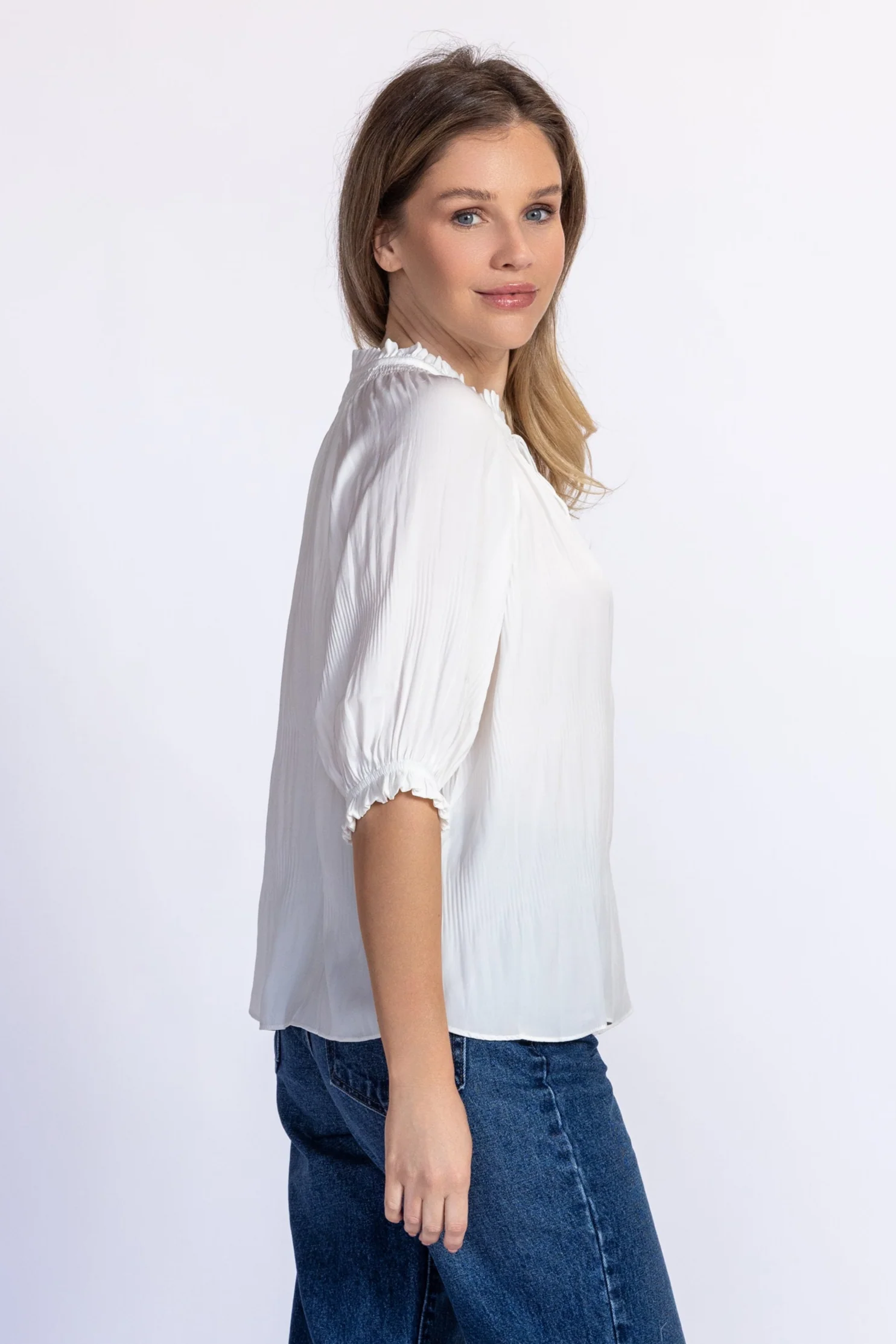 Silky Quarter Sleeve Top - Image 5
