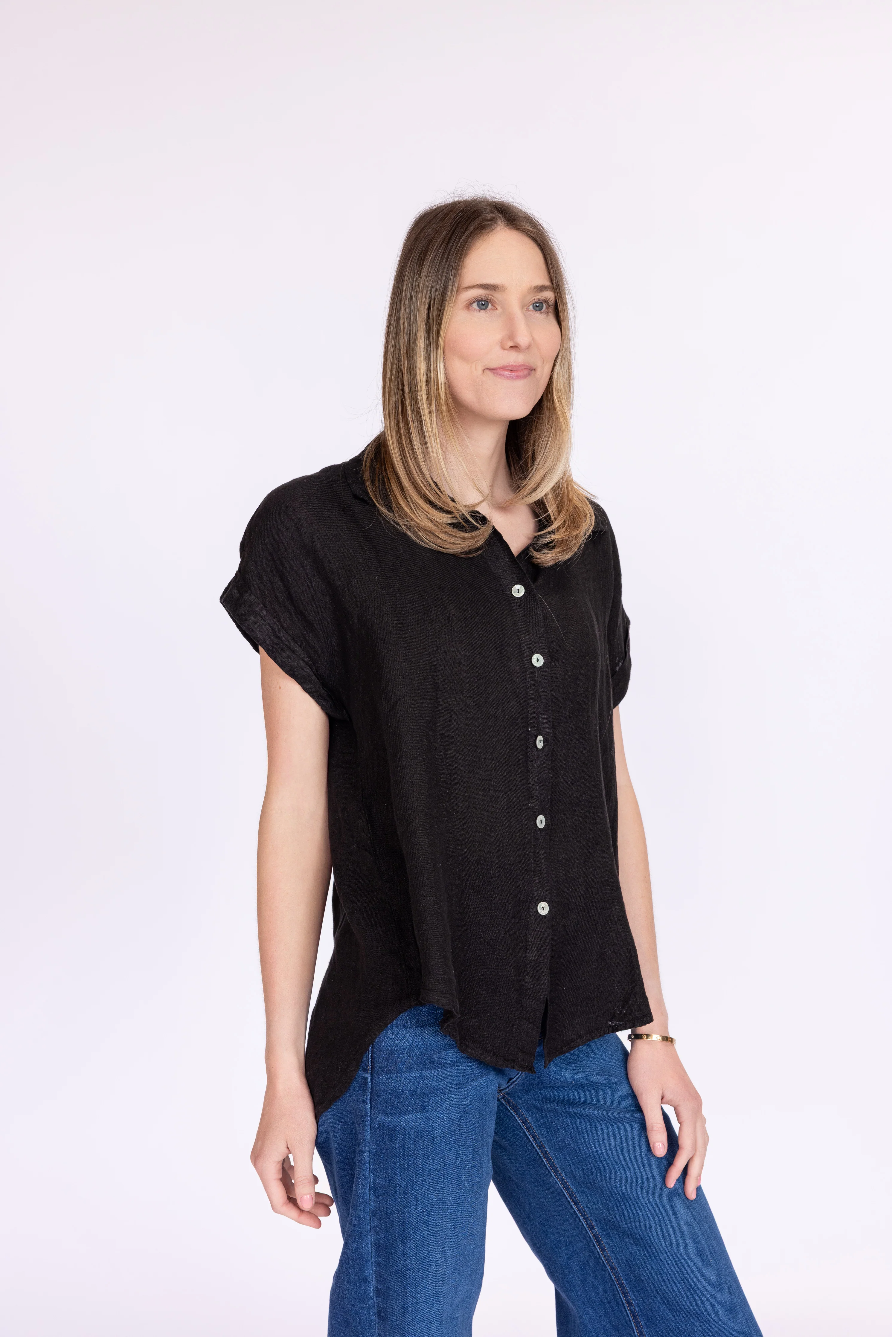Short Sleeve Linen Top - Image 10