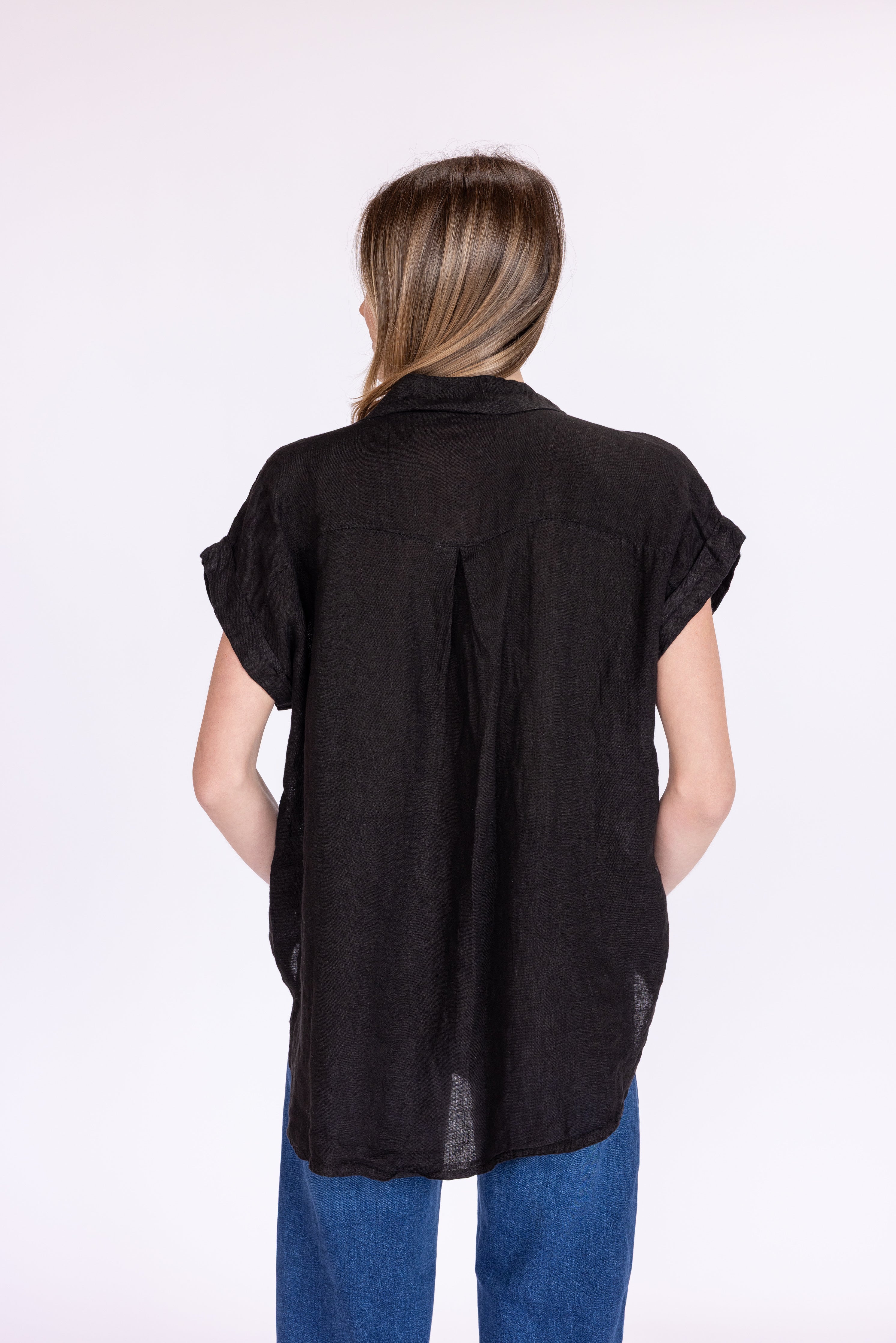 Short Sleeve Linen Top - Image 11