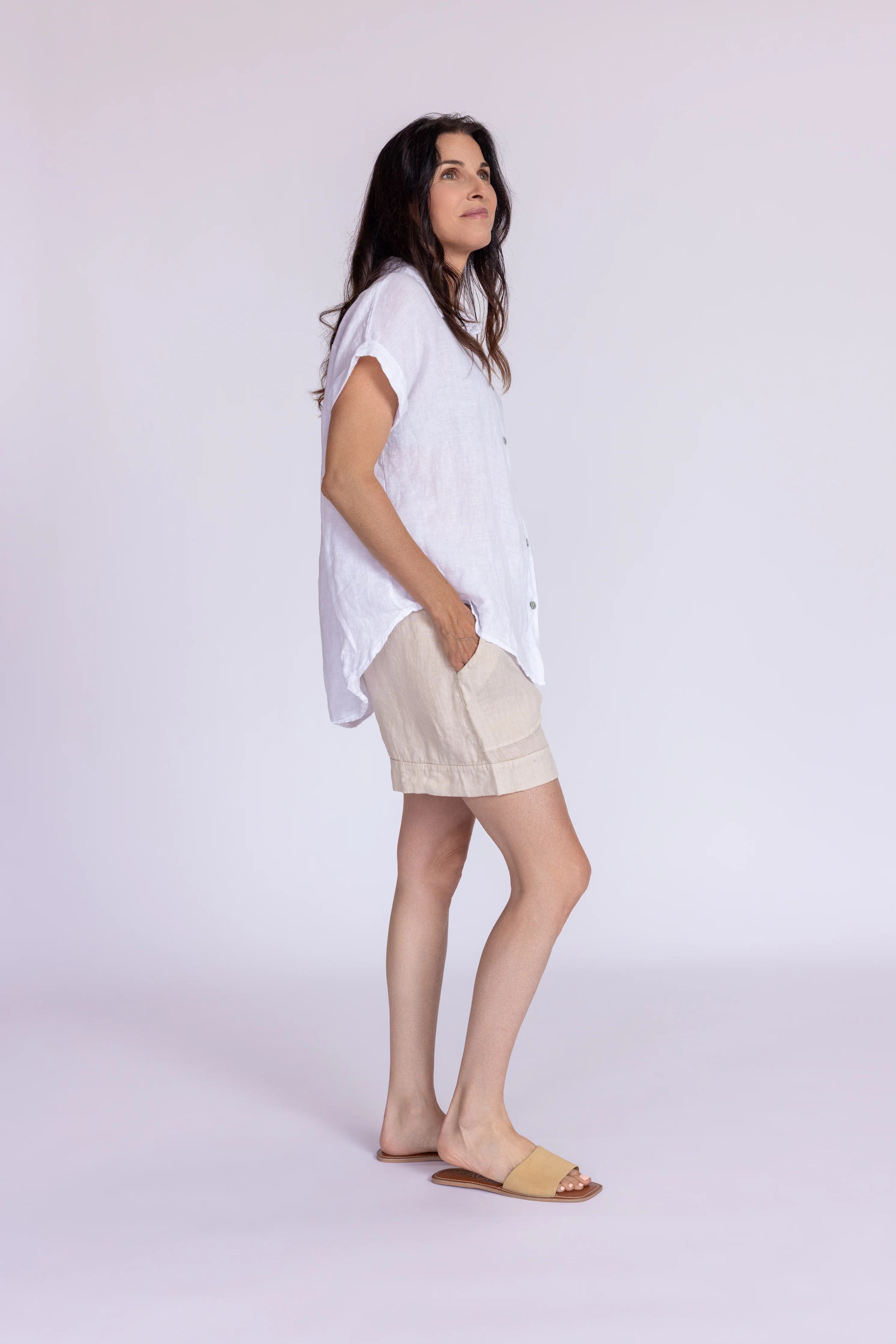 Short Sleeve Linen Top - Image 3