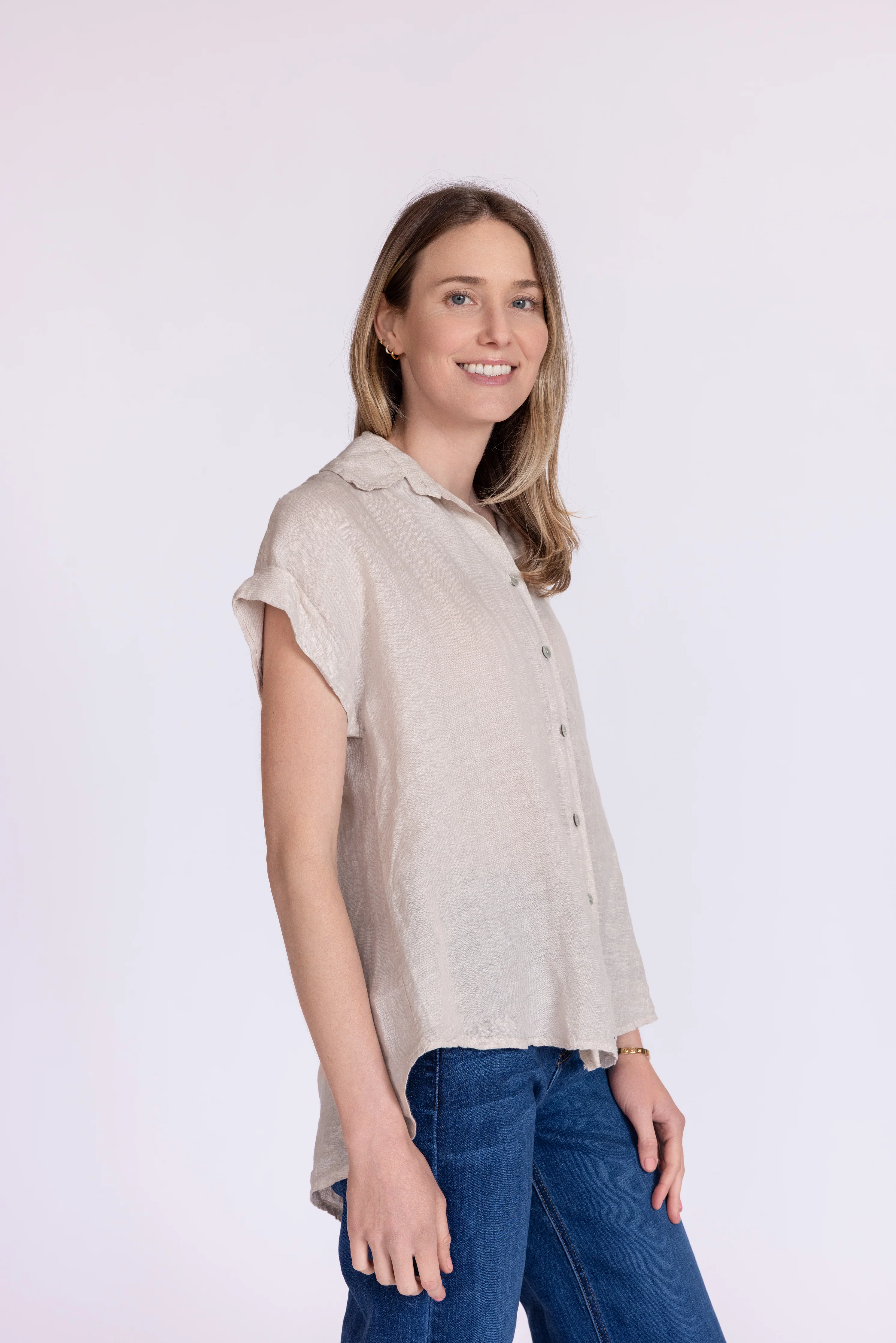 Short Sleeve Linen Top - Image 6