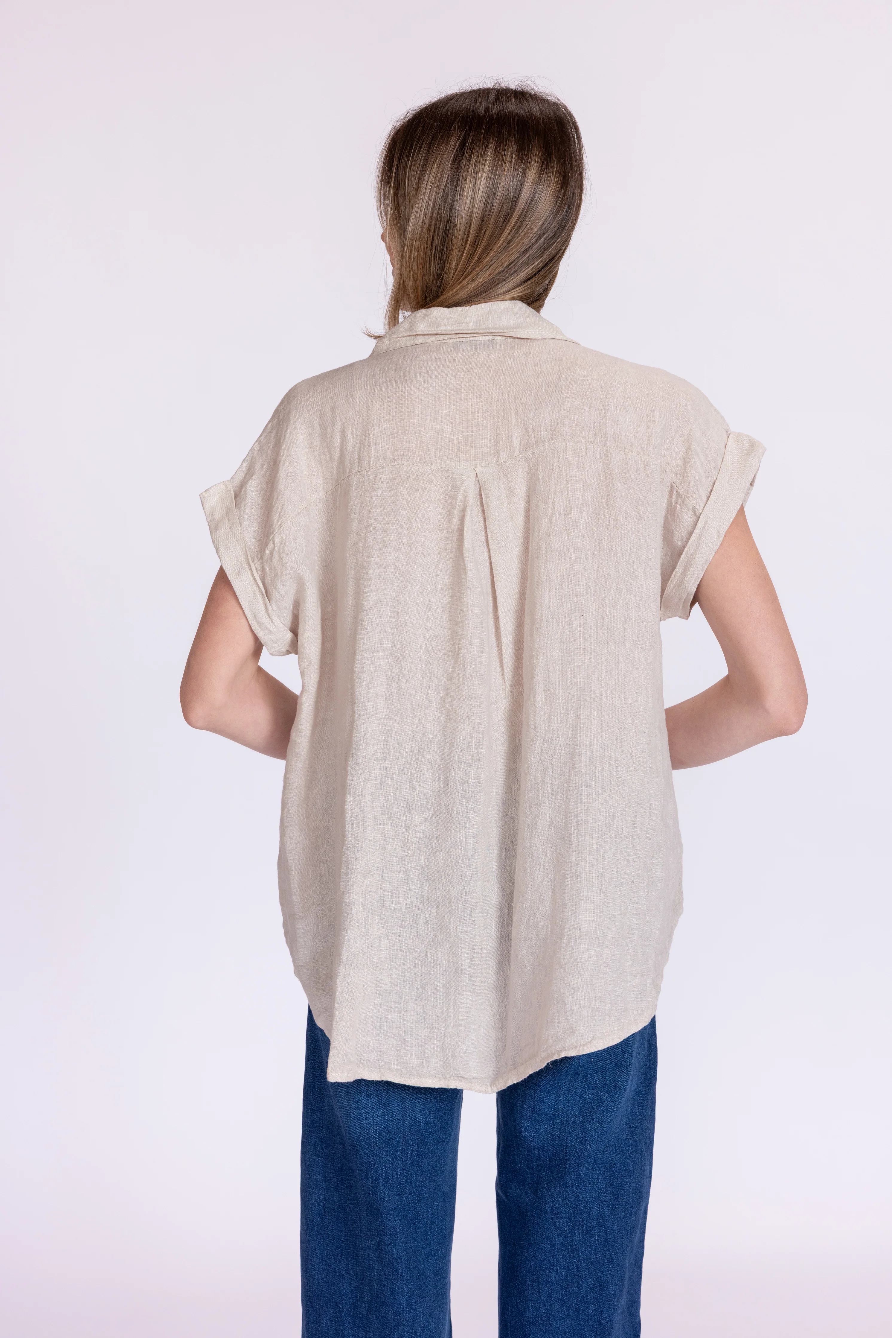 Short Sleeve Linen Top - Image 7