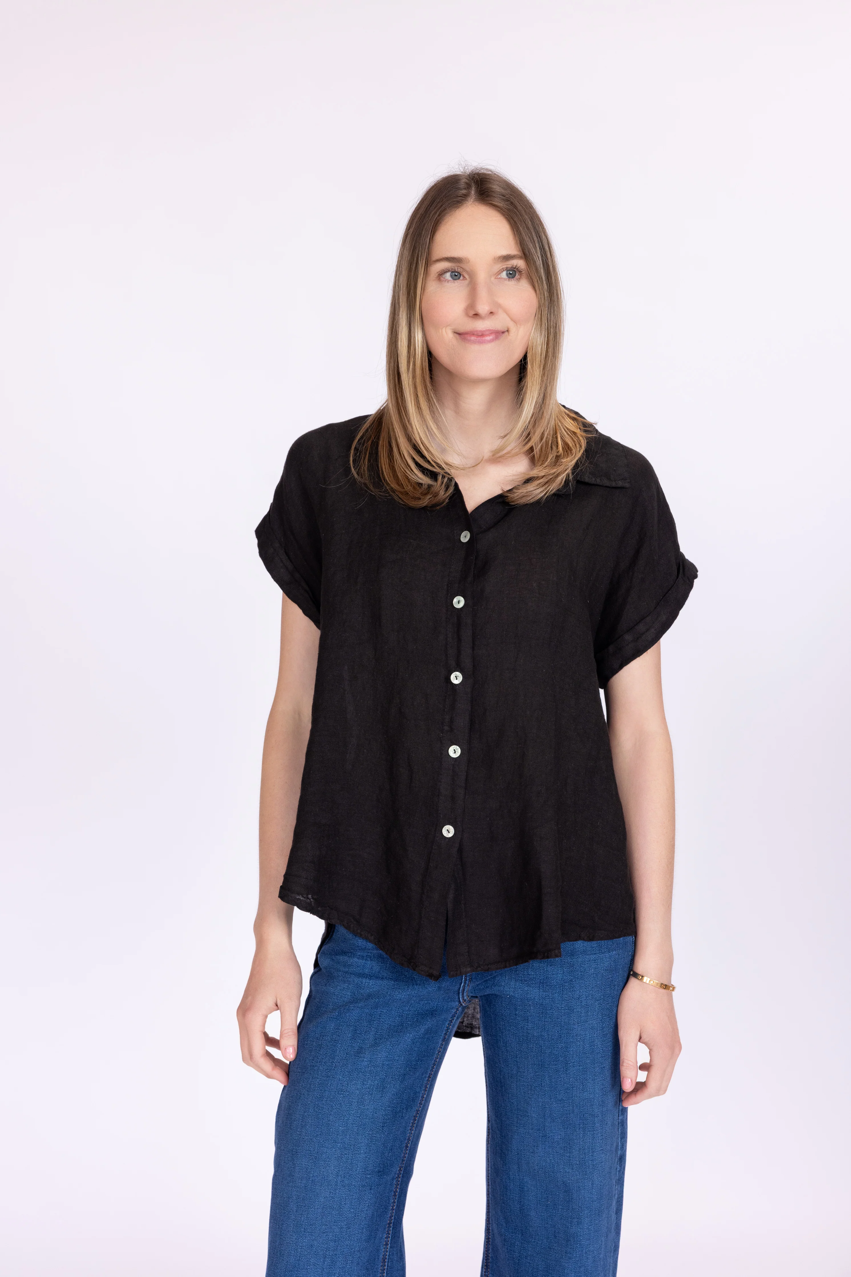 Short Sleeve Linen Top - Image 9
