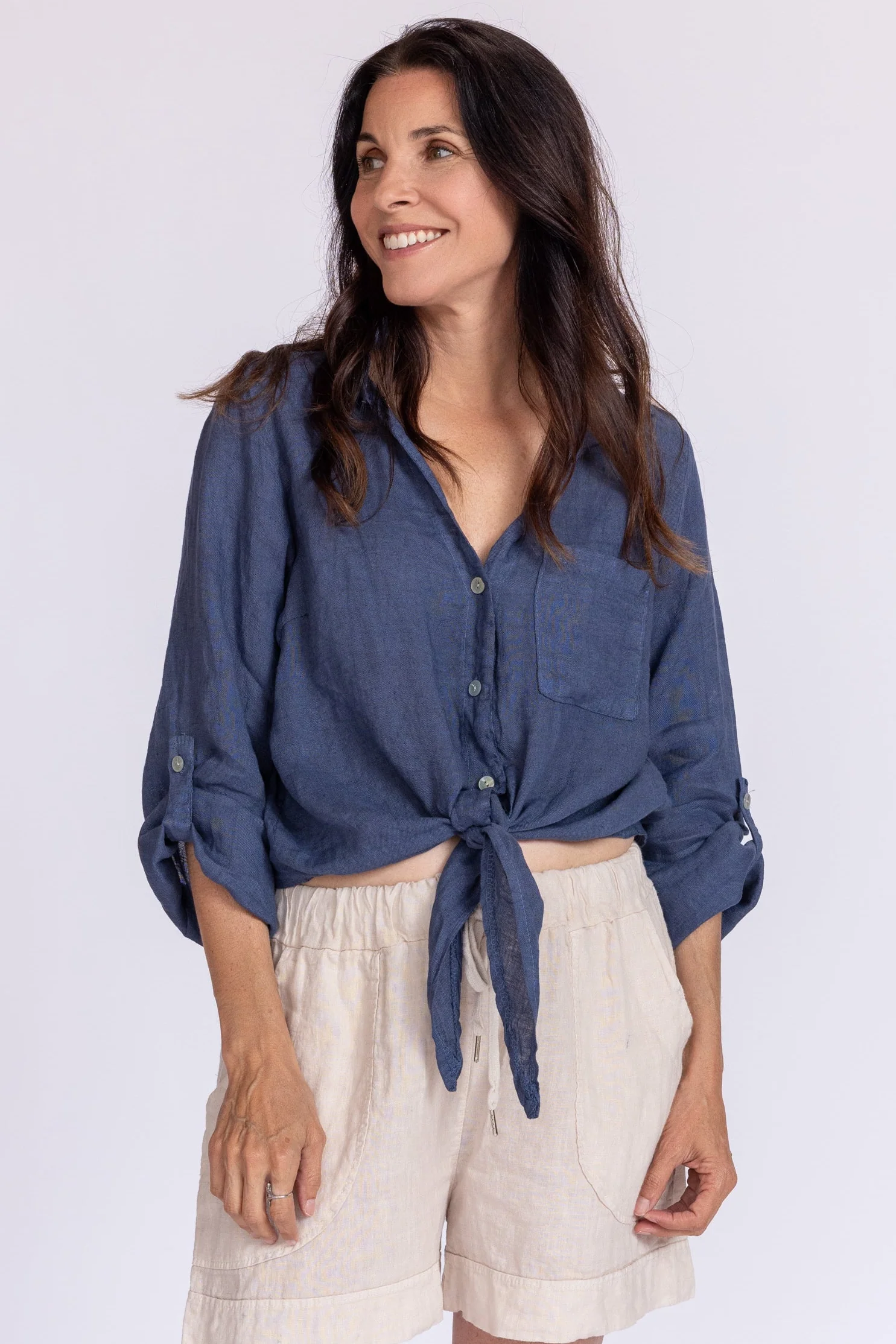 Florence Linen Tie Top - Image 15