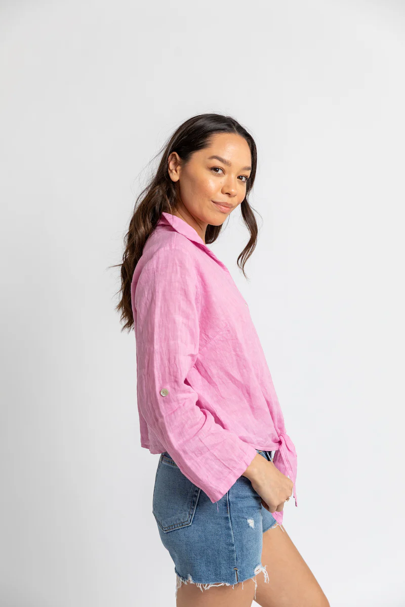 Florence Linen Tie Top - Image 20