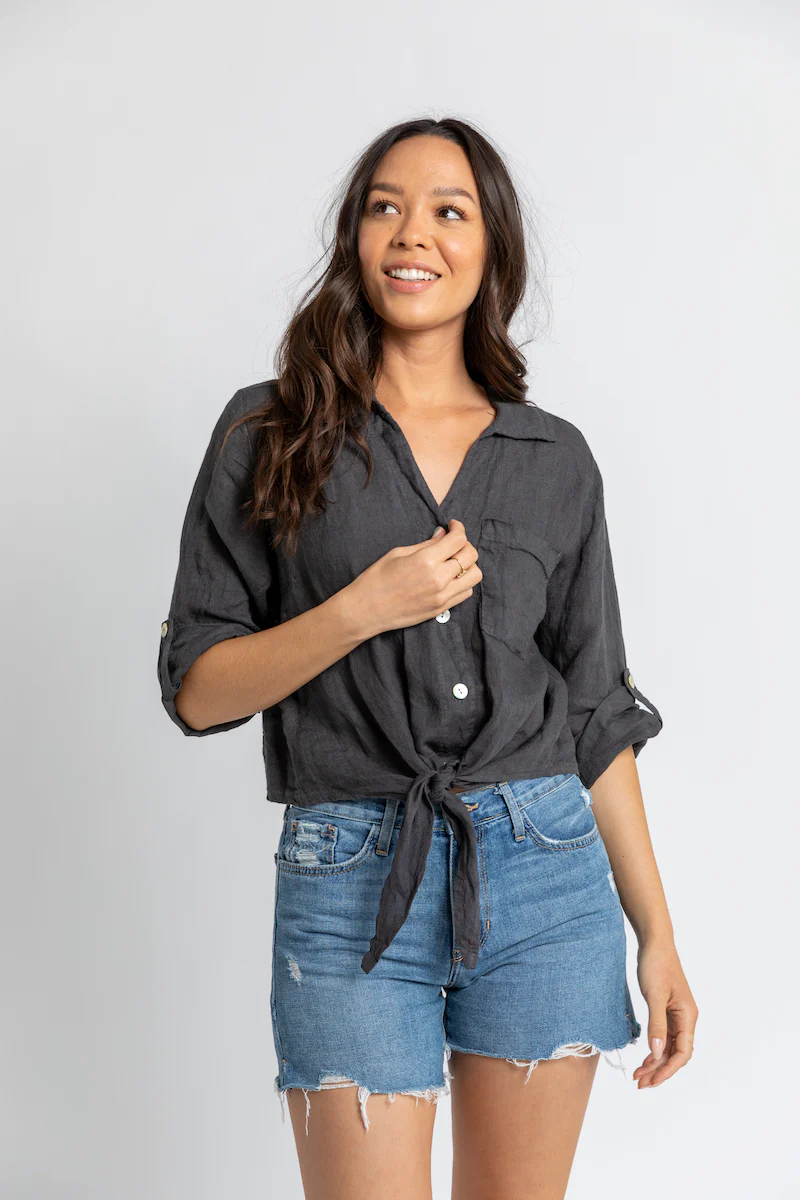 Florence Linen Tie Top - Image 22