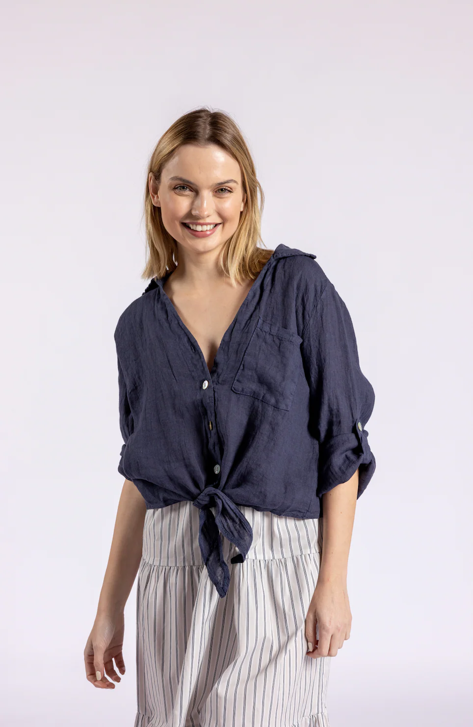 Florence Linen Tie Top - Image 24