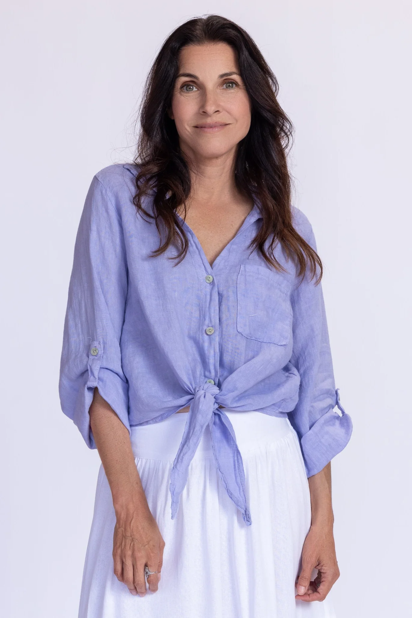 Florence Linen Tie Top - Image 3