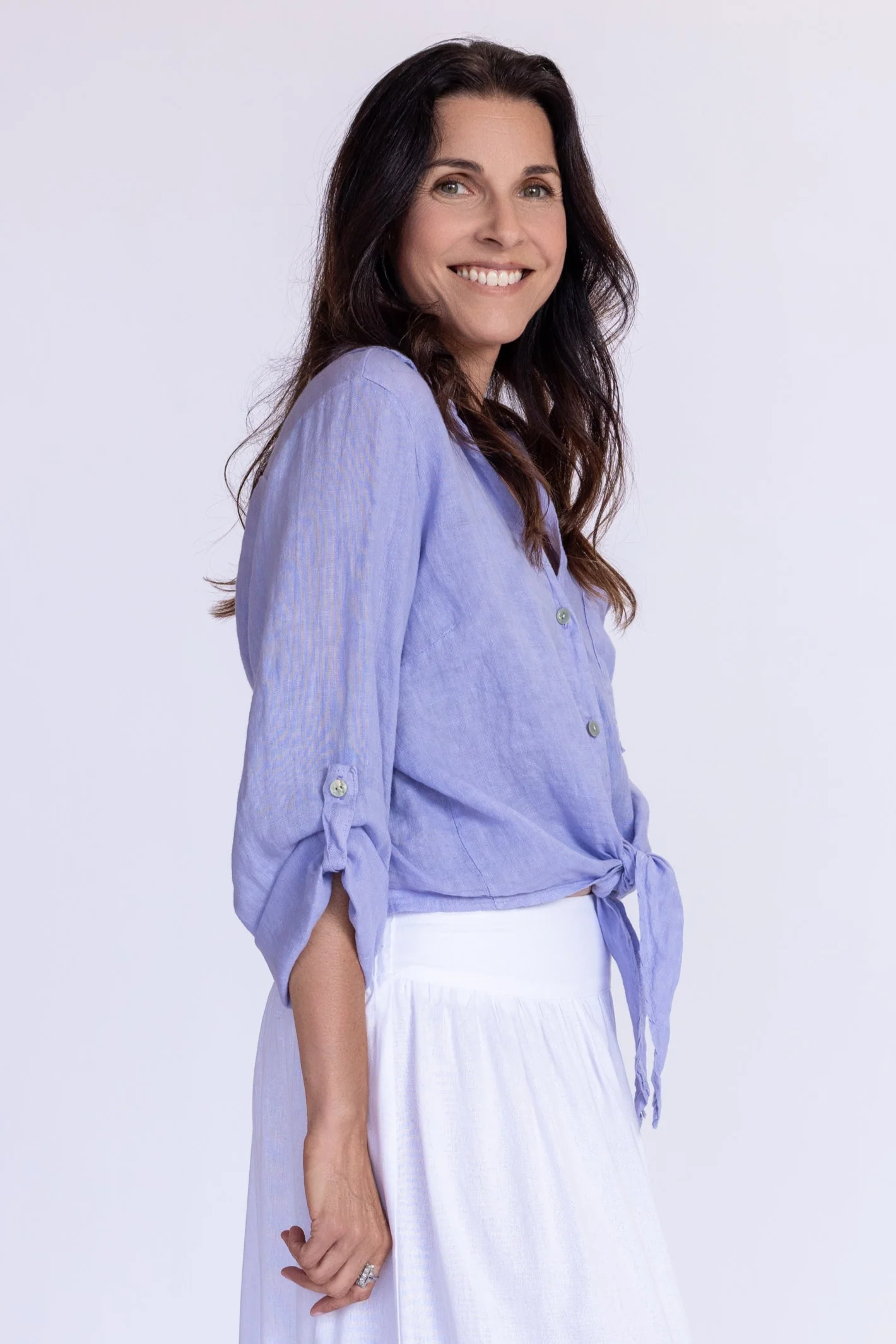 Florence Linen Tie Top - Image 4