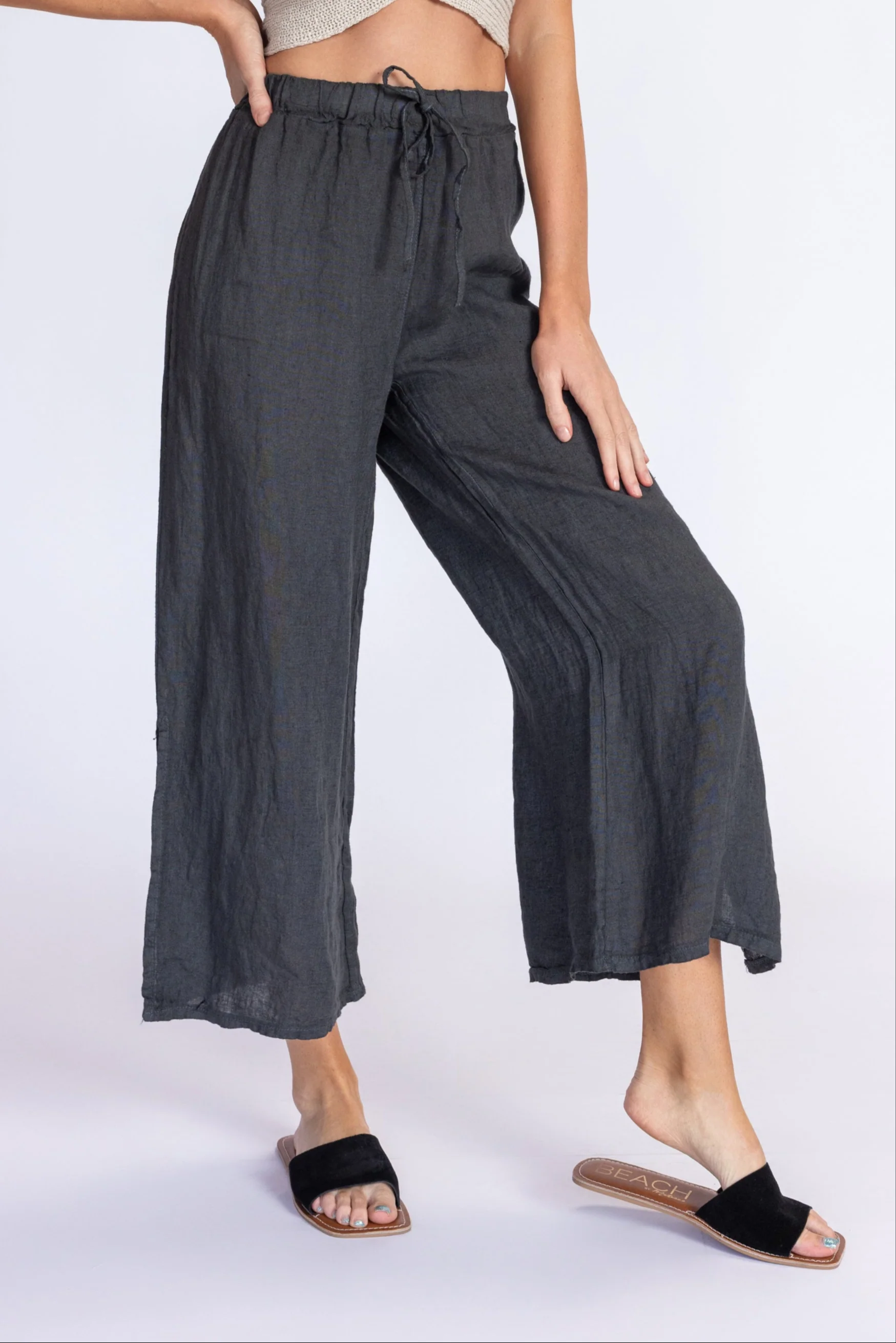 Wide Leg Linen Pants - Image 3